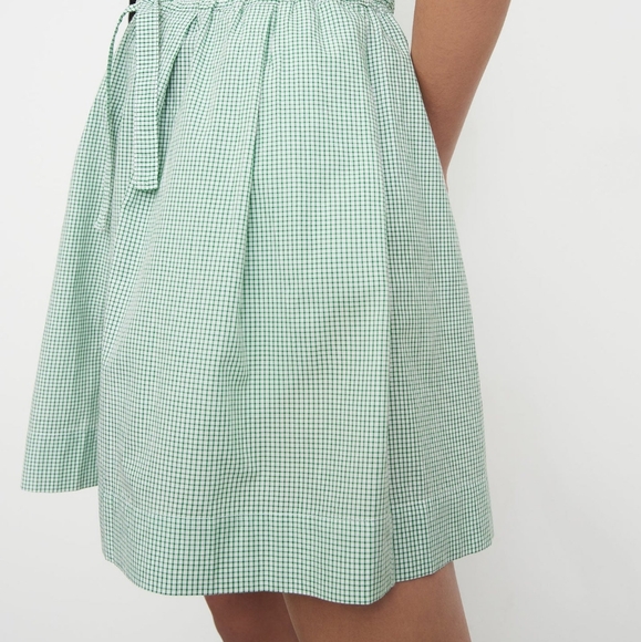 Kowtow certified organic cotton white green checkered shorts size - Picture 5 of 9